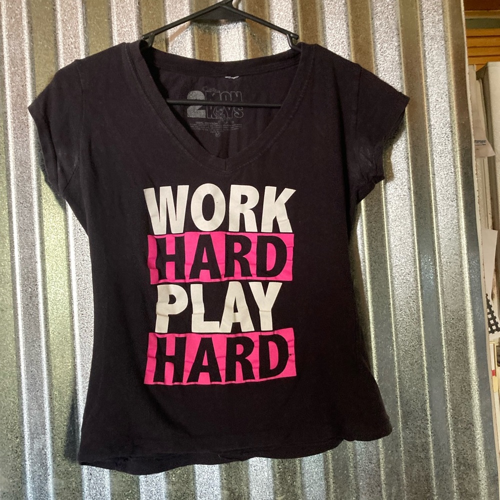 2Monkeys size medium tshirt black white and pink color